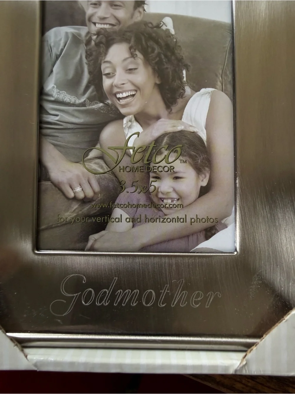 Fetco Godmother Picture Frame 3.5x5 Brushed Pewter Metal New in Box